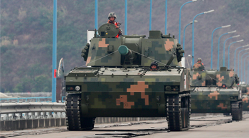 Armored troops engaged in training exercise
